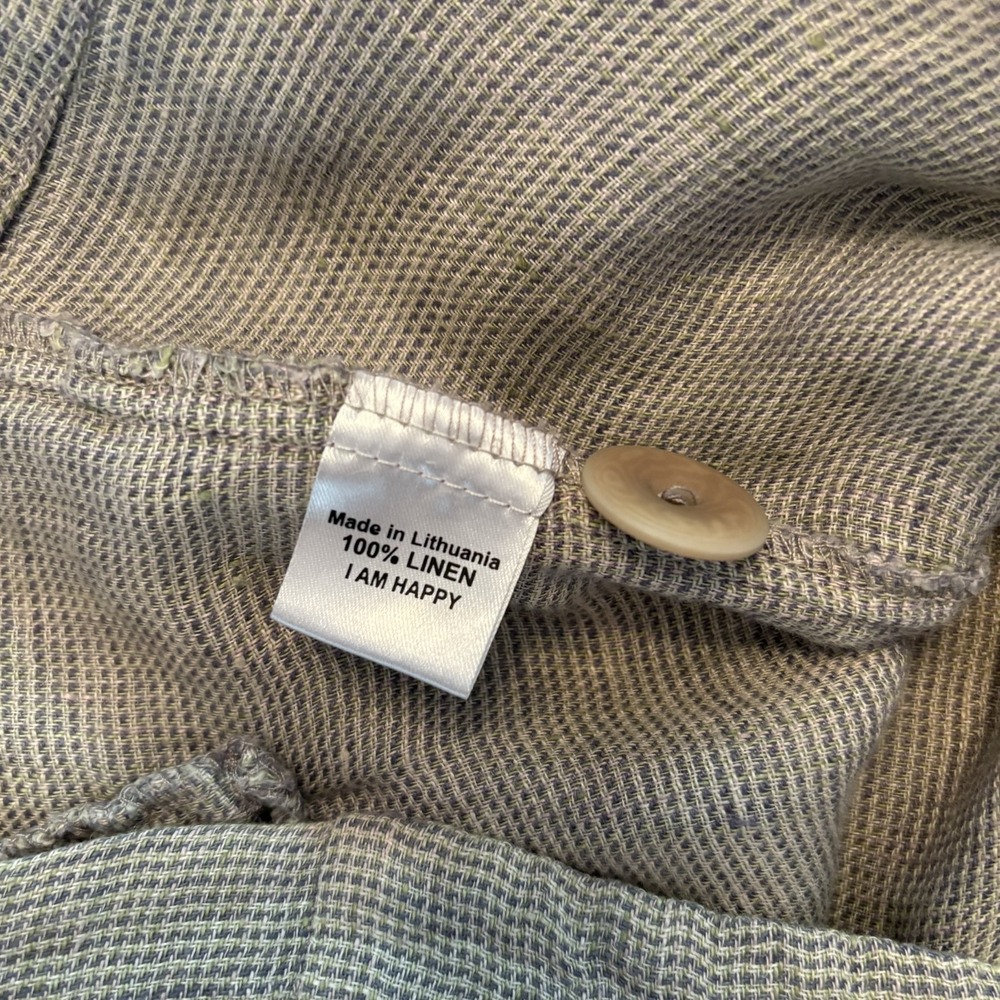 FLAX 100% Linen Button Front Cardigan M Oversized Lagenlook Minimalist Layer - Picture 7 of 10